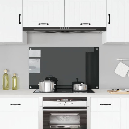 Paraschizzi per Cucina Nero 100x60 cm in Vetro Temperato - homemem39