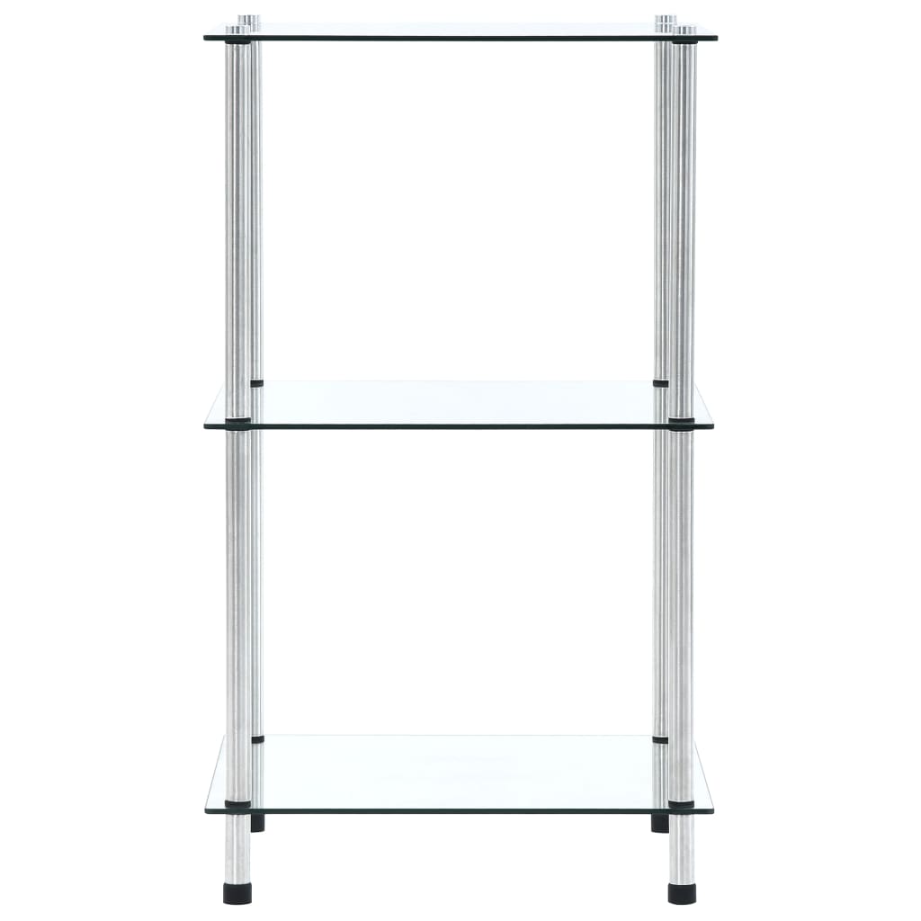Scaffale a 3 Livelli Trasparente 40x40x67cm in Vetro Temperato | homemem39