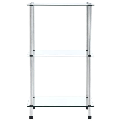 Scaffale a 3 Livelli Trasparente 40x40x67cm in Vetro Temperato | homemem39
