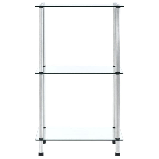 Scaffale a 3 Livelli Trasparente 40x40x67cm in Vetro Temperato | homemem39