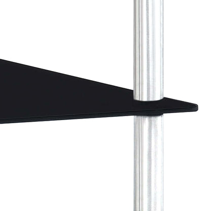 Scaffale a 2 Livelli Nero 40x40x47cm in Vetro Temperato | homemem39