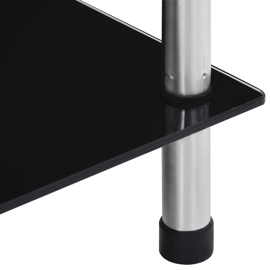 Scaffale a 6 Livelli Nero 40x40x160 cm in Vetro Temperato | homemem39