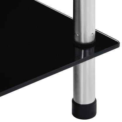 Scaffale a 6 Livelli Nero 40x40x160 cm in Vetro Temperato | homemem39