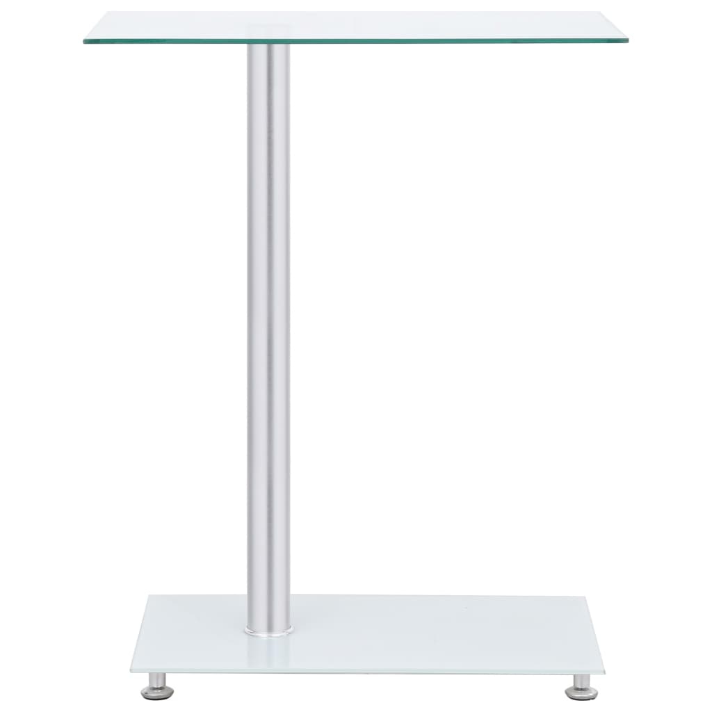 Tavolino Laterale a U Trasparente 45x30x58cm in Vetro Temperato | homemem39