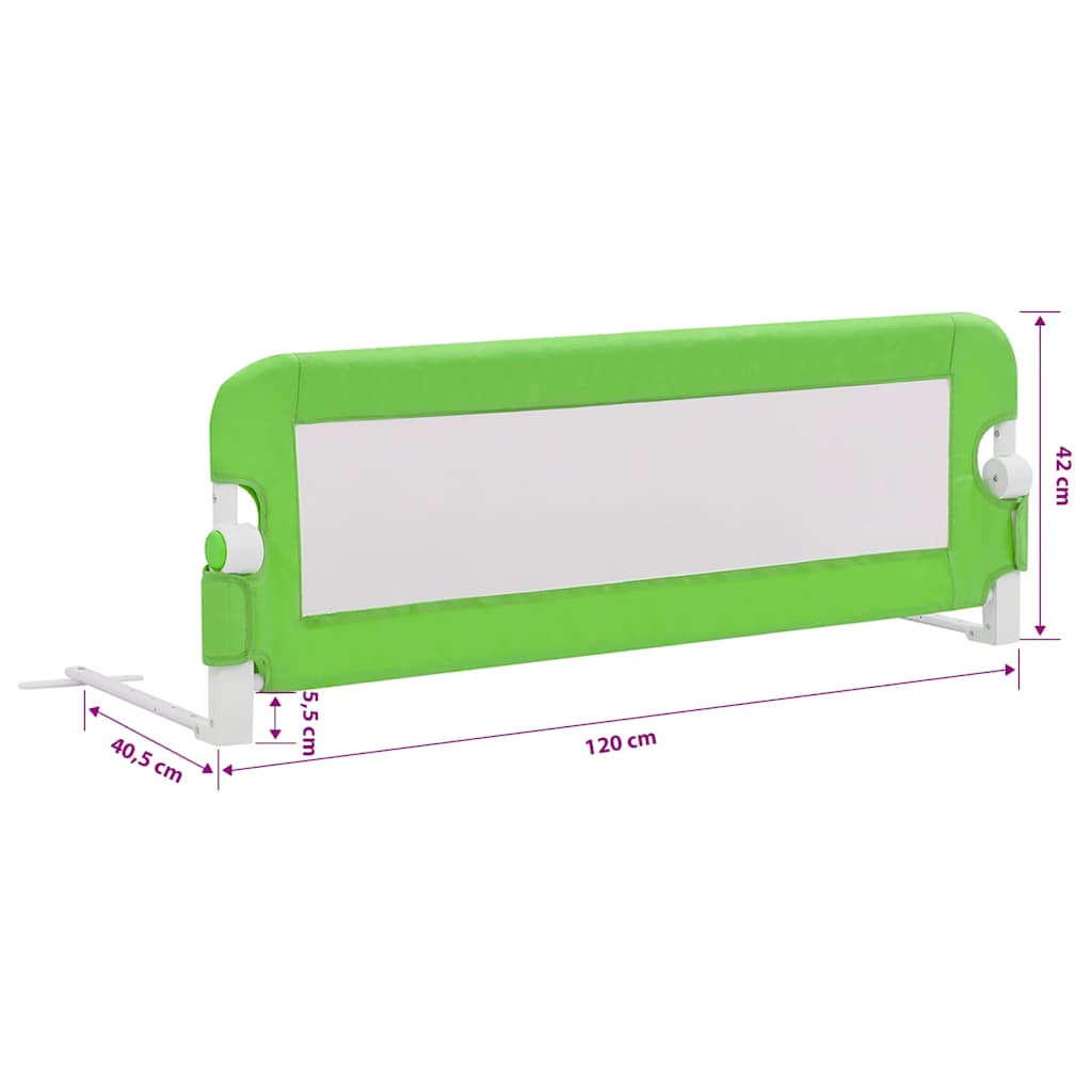 Sponde Letto di Sicurezza Bambini Verde 120x42cm Poliestere | homemem39