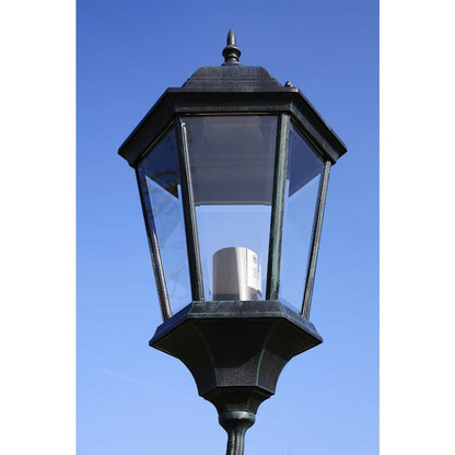 Lampione da Giardino 3 Bracci 230 cm Verde Scuro/Nero Aluminio | homemem39