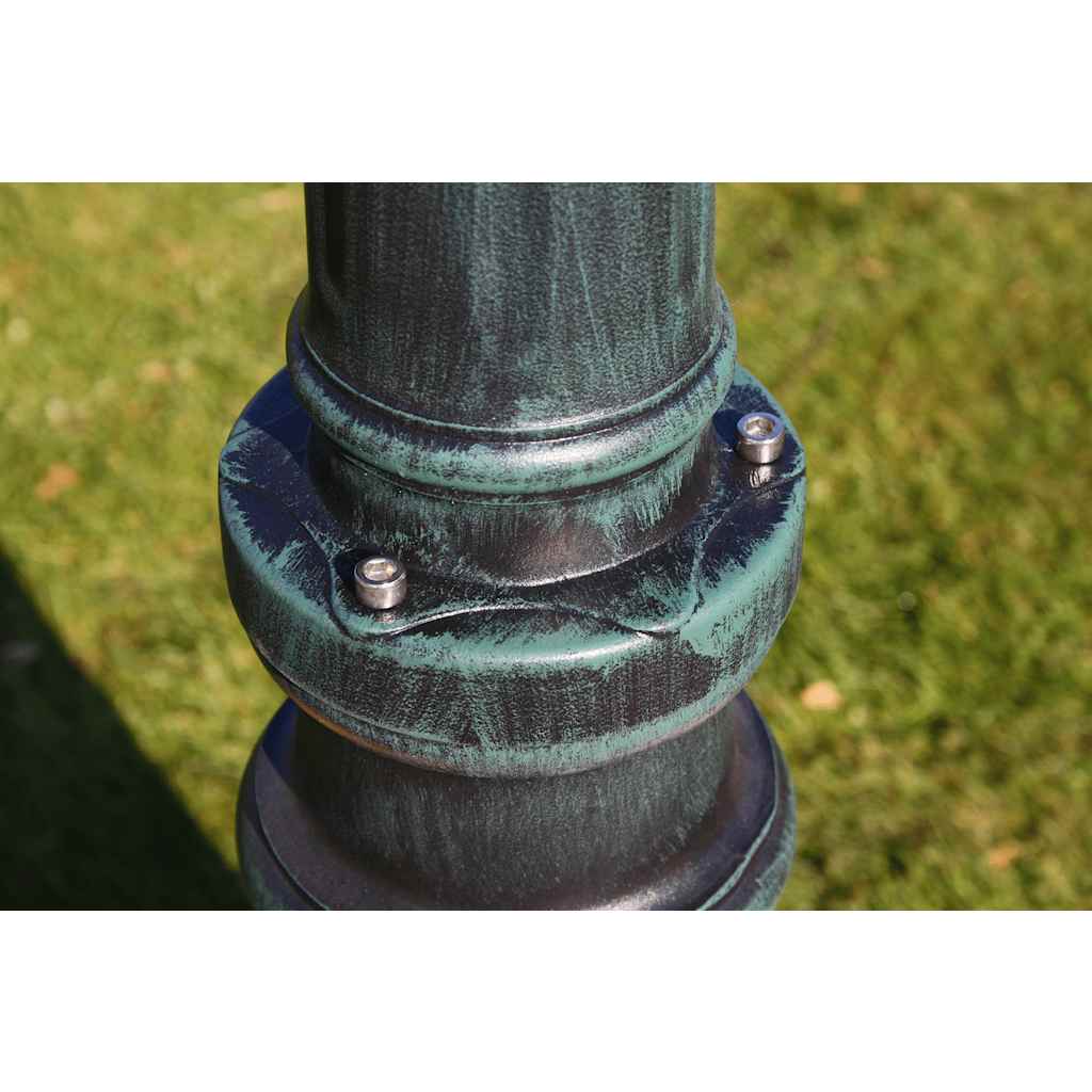 Lampione da Giardino 3 Bracci 230 cm Verde Scuro/Nero Aluminio | homemem39