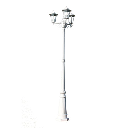 Lampione da Giardino a 3 Bracci 215 cm in Alluminio Bianco - homemem39