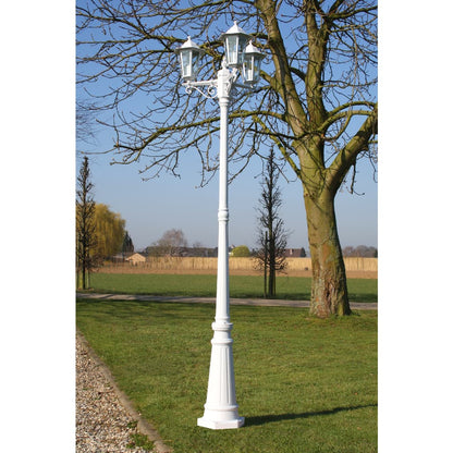 Lampione da Giardino a 3 Bracci 215 cm in Alluminio Bianco - homemem39