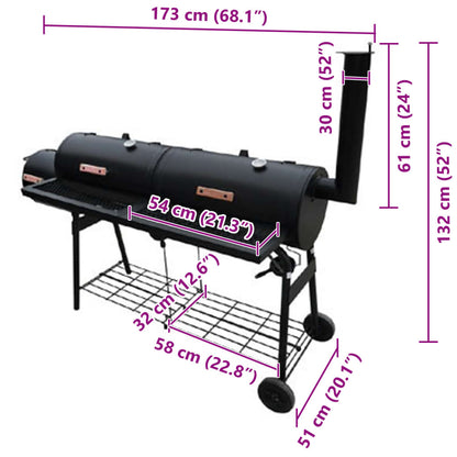 Barbecue con Affumicatore Nevada XL Nero