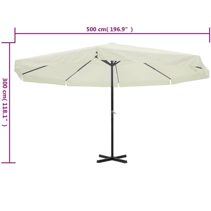 Ombrellone bianco in alluminio 500 cm | homemem39