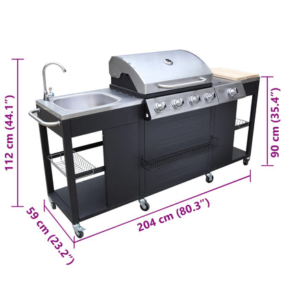 Barbecue da Cucina per Esterni Montana 4 Fornelli