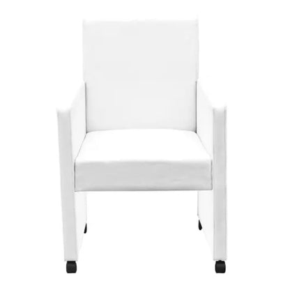 Dining Chairs 2 pcs White in Faux Leather