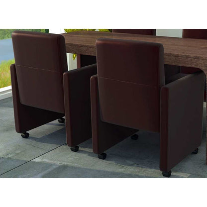 Sedie da Pranzo 2 pz Marroni in Similpelle