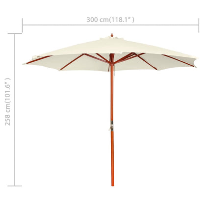 Ombrellone 300x258 cm Bianco Sabbia | homemem39