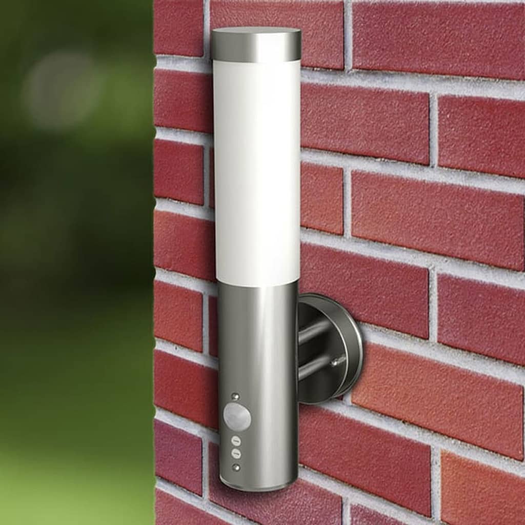 Lampade da parete per esterni 2 pezzi con sensore di movimento in acciaio inossidabile | homemem39
