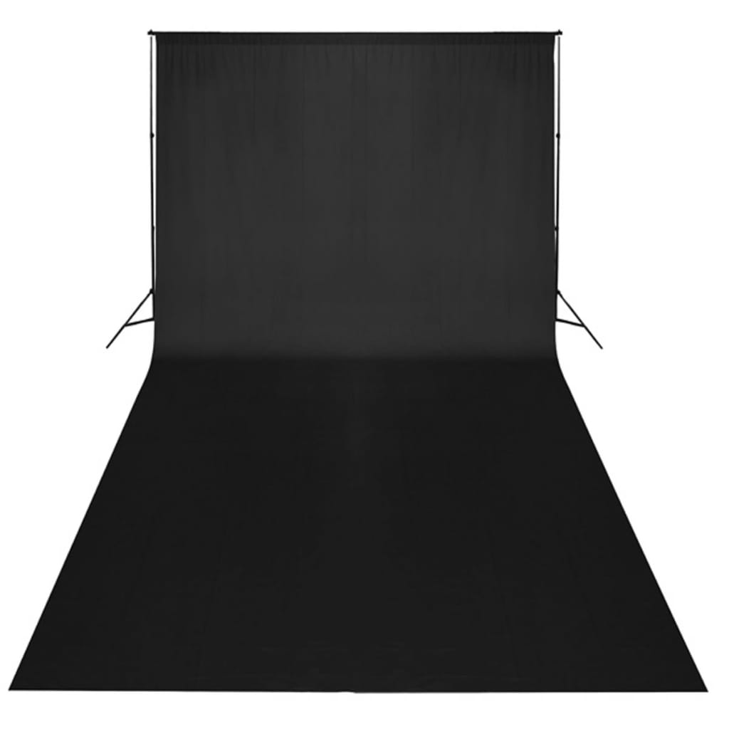 Photographic Studio Set Black Backdrop 600x300 cm and Lights