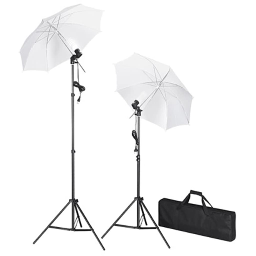 Photographic Studio Set Black Backdrop 600x300 cm and Lights