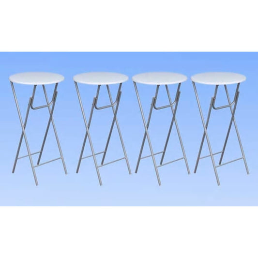 Tavoli da Bar Set 4 pz con Ripiano in MDF Bianco - homemem39