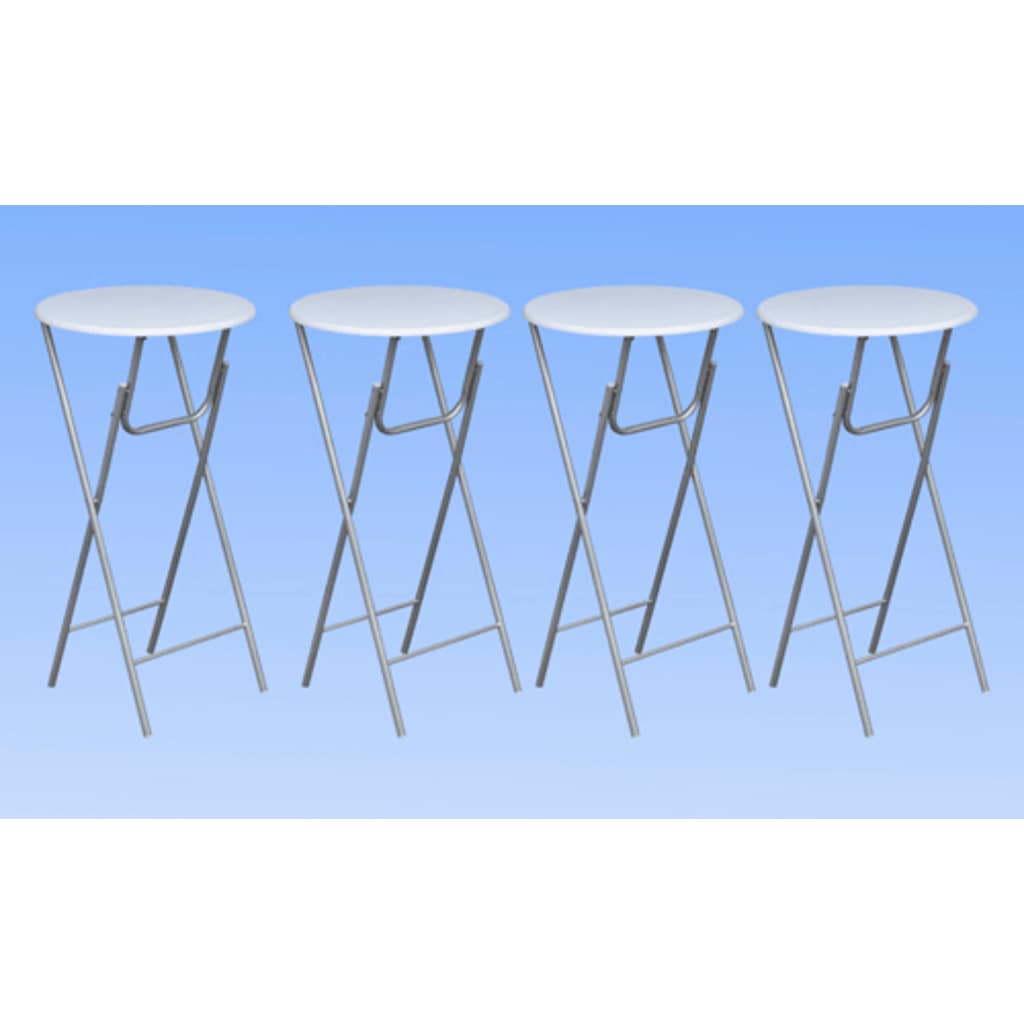 Tavoli da Bar Set 4 pz con Ripiano in MDF Bianco