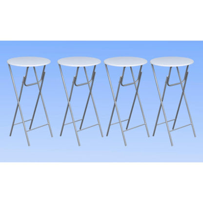 Tavoli da Bar Set 4 pz con Ripiano in MDF Bianco