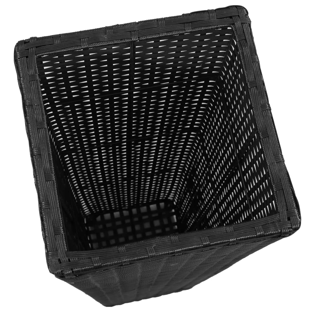 Letti Rialzati da Giardino 3 pz in Polyrattan Nero - homemem39