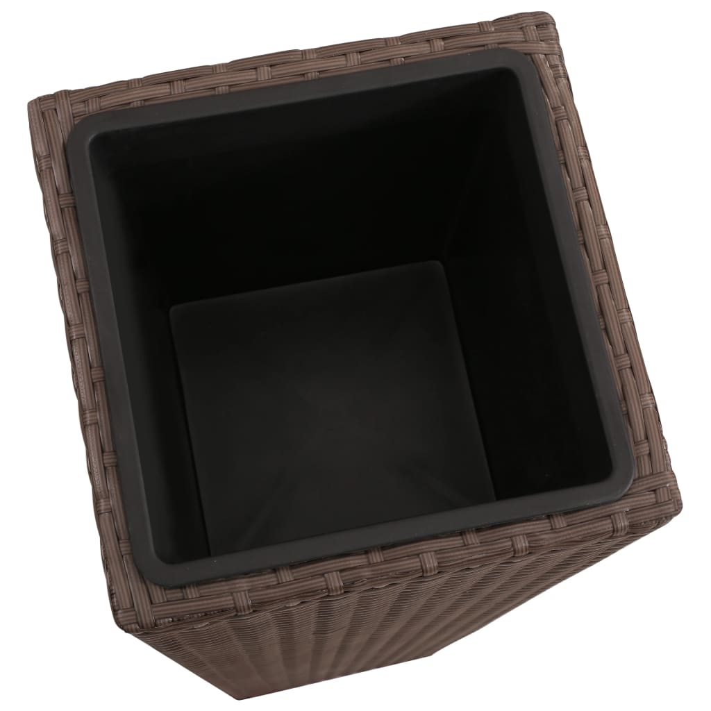 Letti Rialzati da Giardino 3 pz in Polyrattan Marrone - homemem39