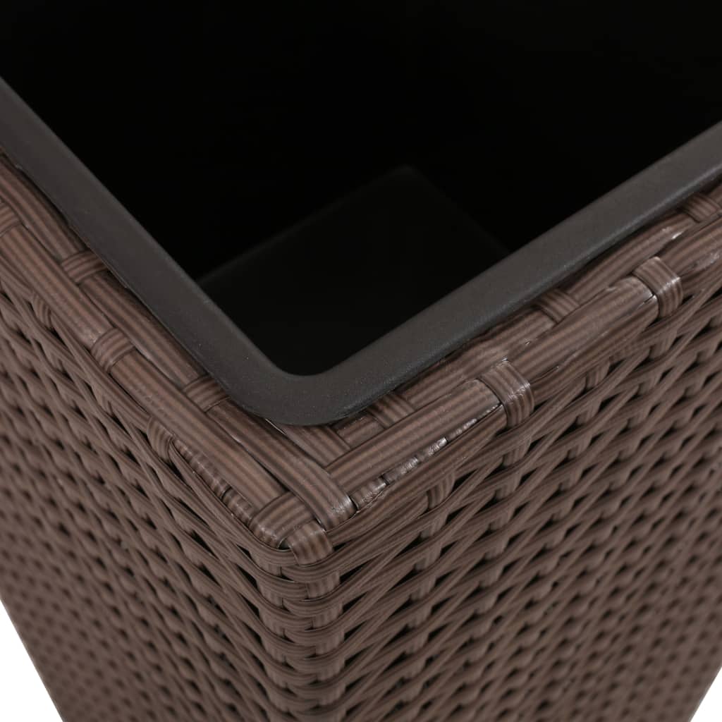 Letti Rialzati da Giardino 3 pz in Polyrattan Marrone - homemem39