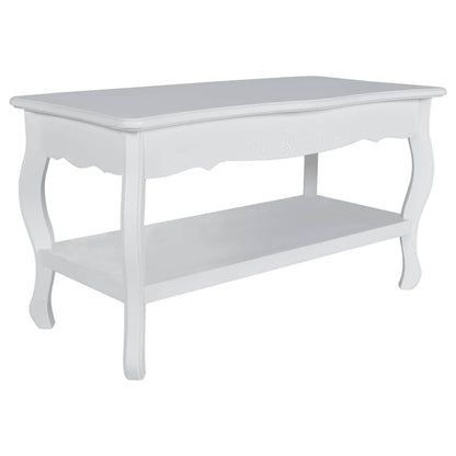 Tavolino da Salotto con 2 Ripiani in MDF Bianco | homemem39