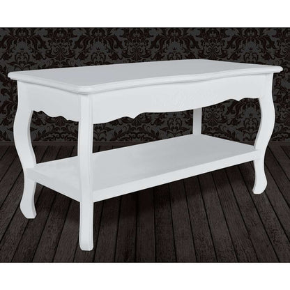 Tavolino da Salotto con 2 Ripiani in MDF Bianco | homemem39