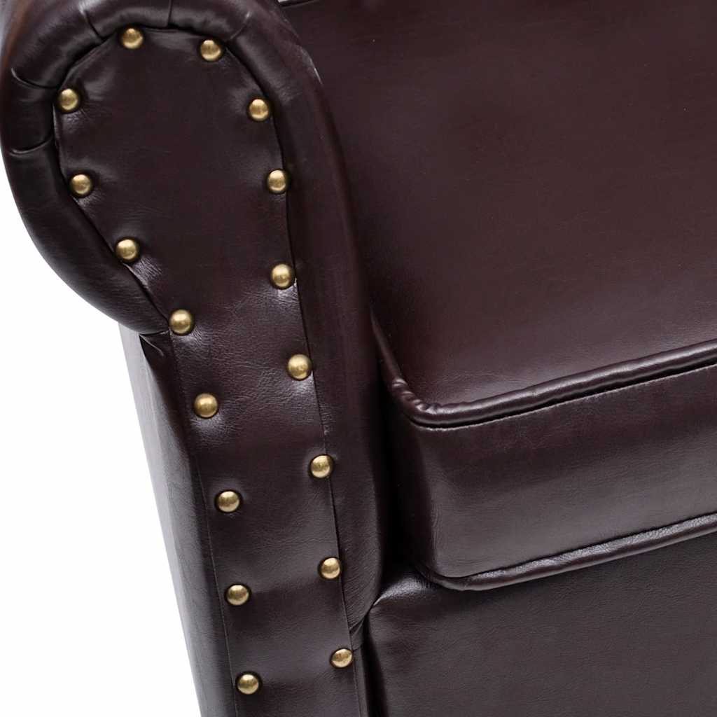 Poltrona con Poggiapiedi Marrone Scuro in Similpelle | homemem39