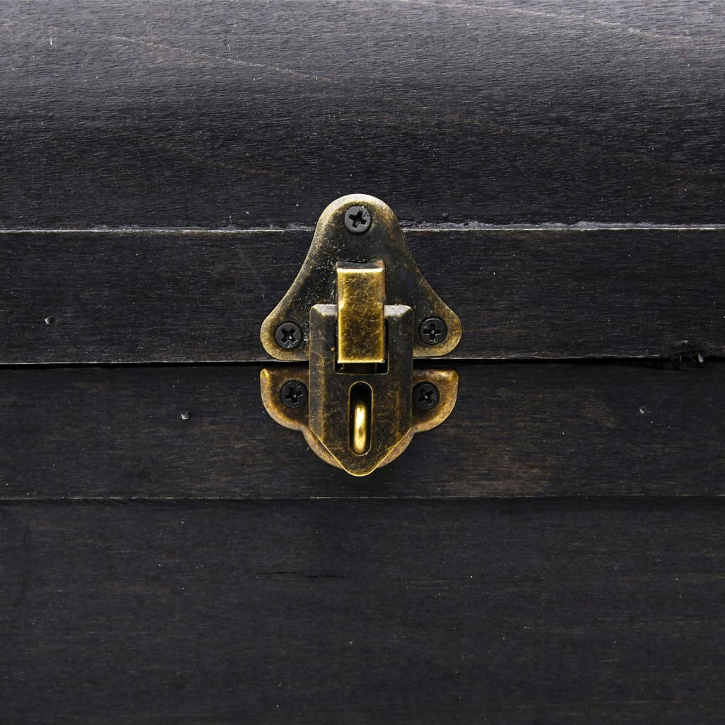 Baule del Tesoro in Legno Grande Nero
