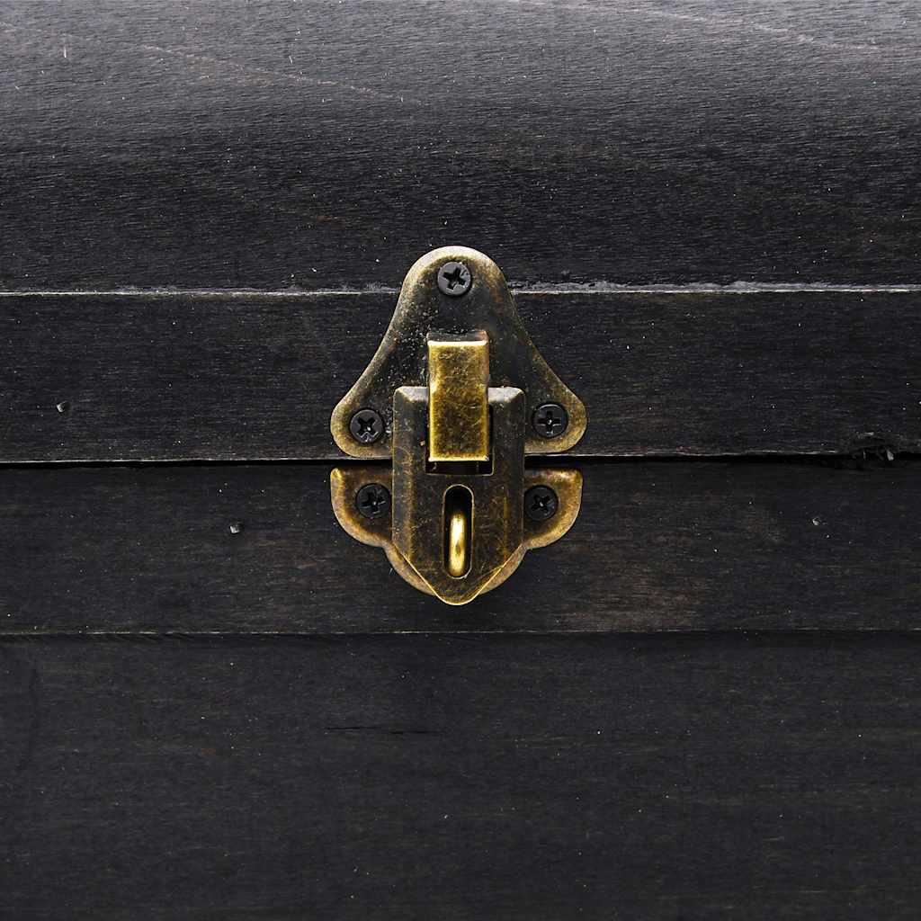 Baule del Tesoro in Legno Grande Nero