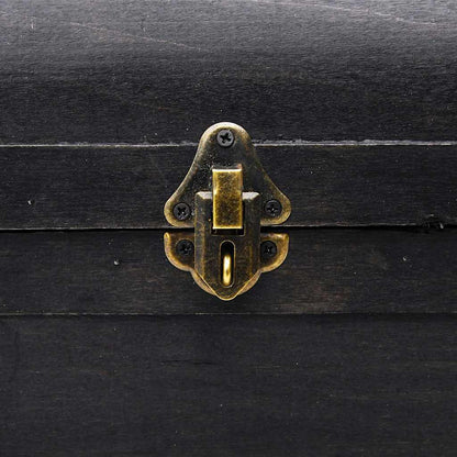 Baule del Tesoro in Legno Grande Nero