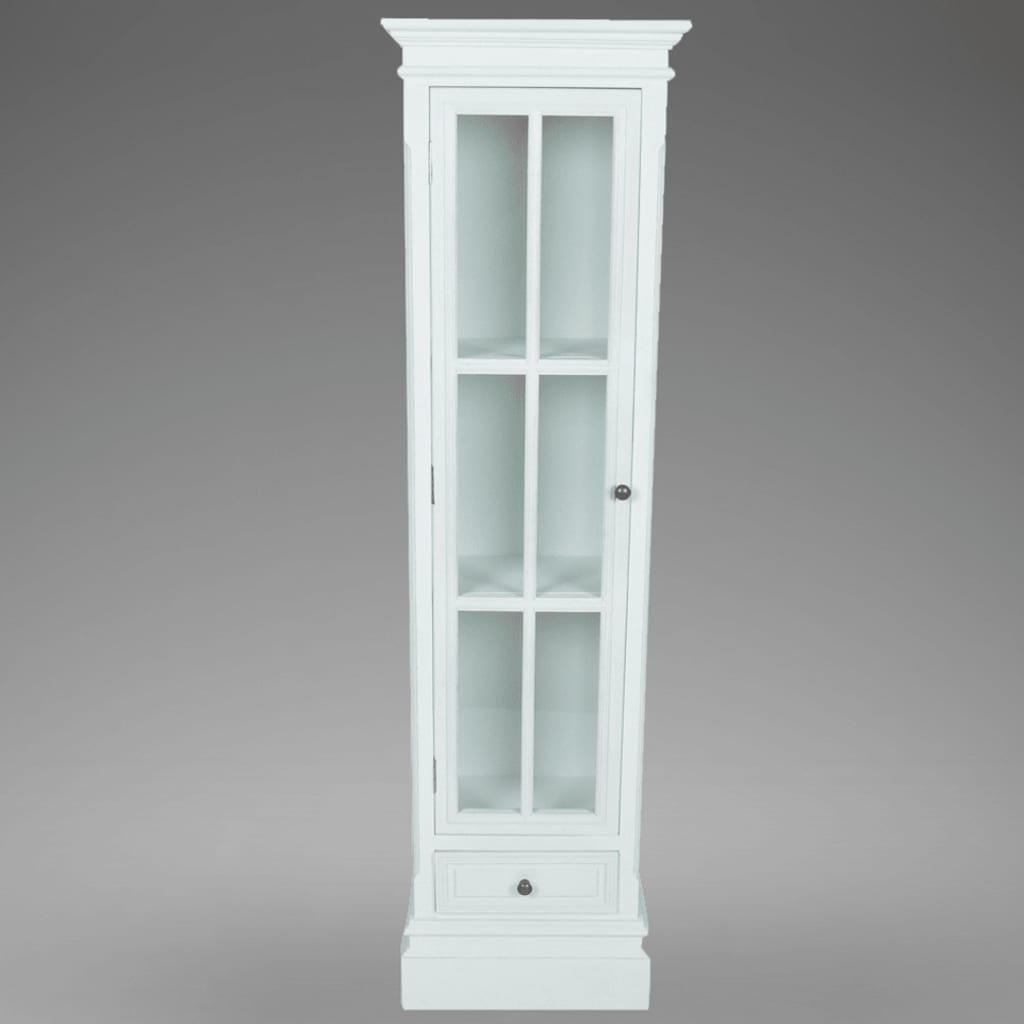 Armadietto con Libreria Elegante con 3 Scaffali Bianco in Legno - homemem39