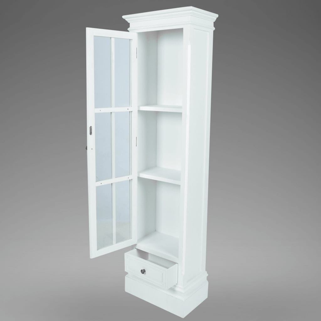 Armadietto con Libreria Elegante con 3 Scaffali Bianco in Legno - homemem39