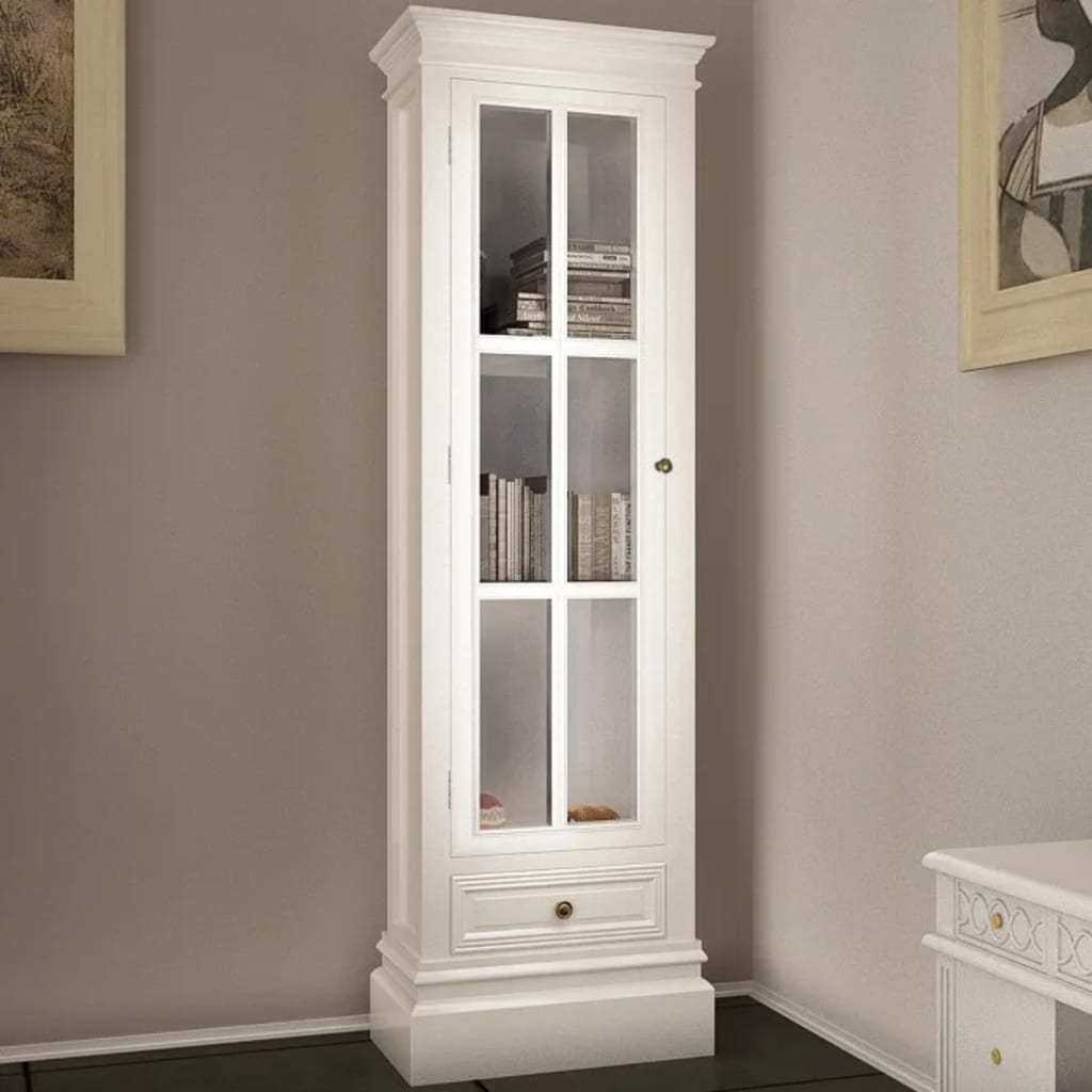 Armadietto con Libreria Elegante con 3 Scaffali Bianco in Legno - homemem39