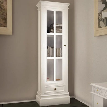 Armadietto con Libreria Elegante con 3 Scaffali Bianco in Legno - homemem39