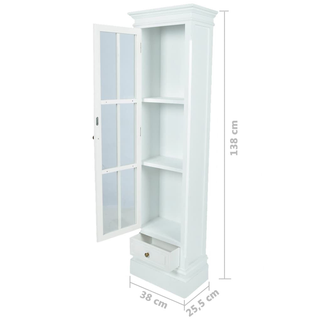 Armadietto con Libreria Elegante con 3 Scaffali Bianco in Legno - homemem39