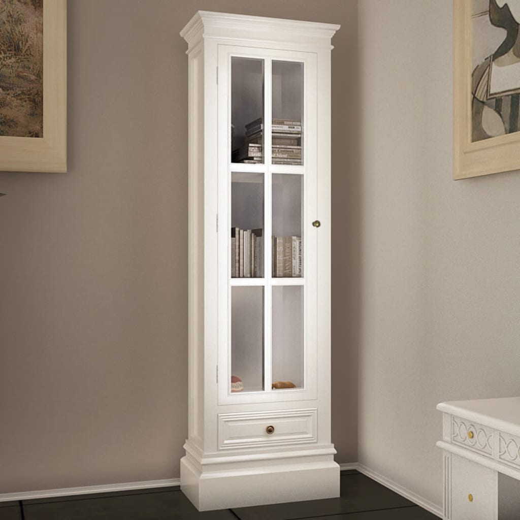 Armadietto con Libreria Elegante con 3 Scaffali Bianco in Legno - homemem39