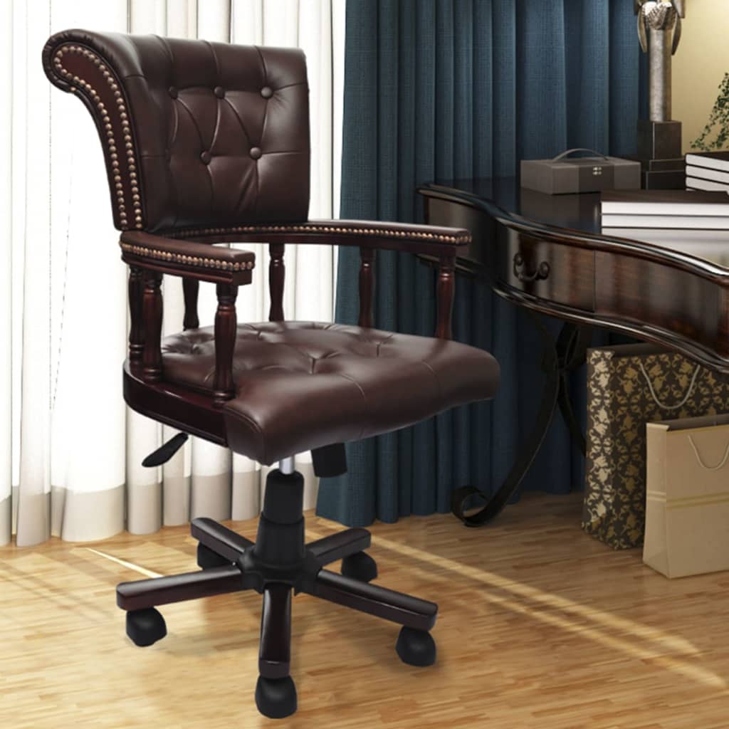 Sedia da Ufficio Girevole Marrone | homemem39
