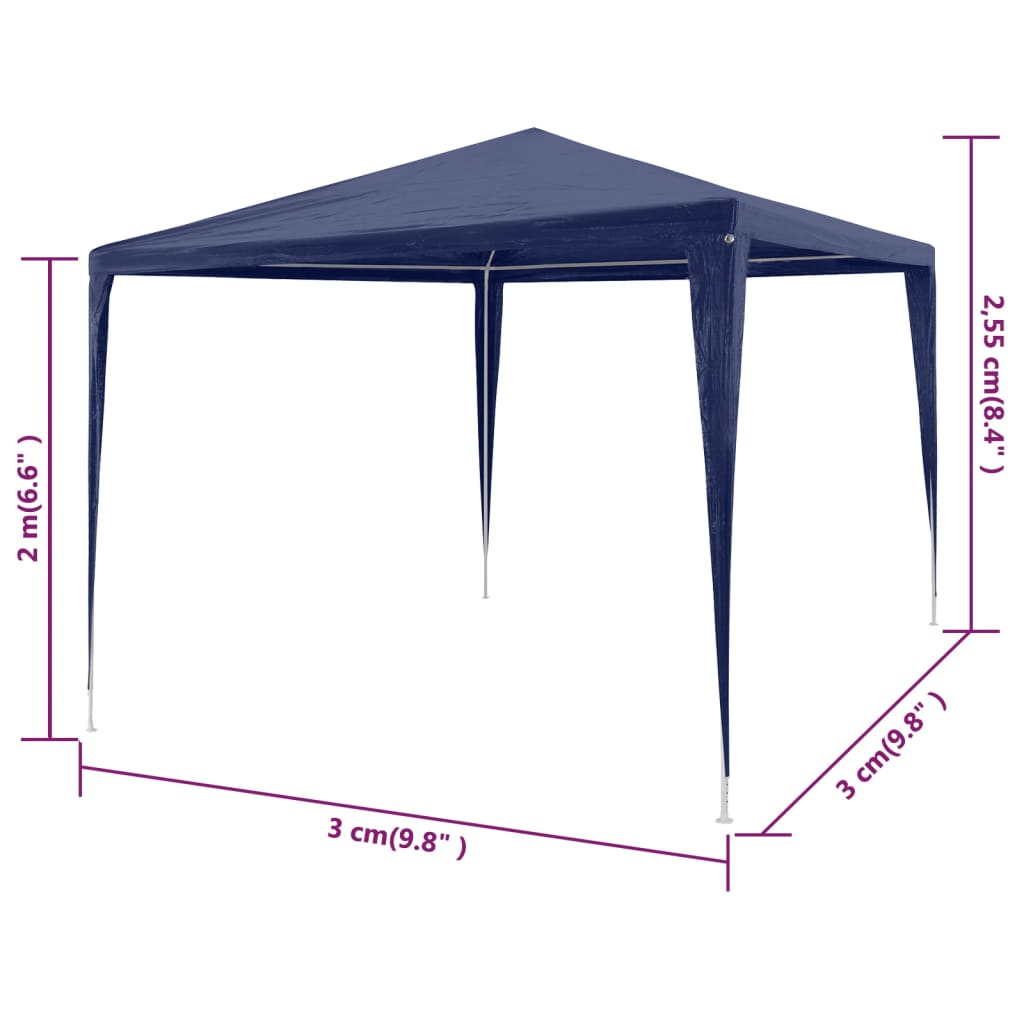 Gazebo da Esterno Tenda per Feste 3 x 3 Blu - homemem39