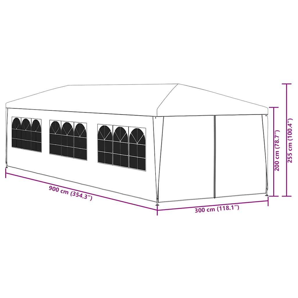 Tenda per Feste 3x9 m Bianca - homemem39