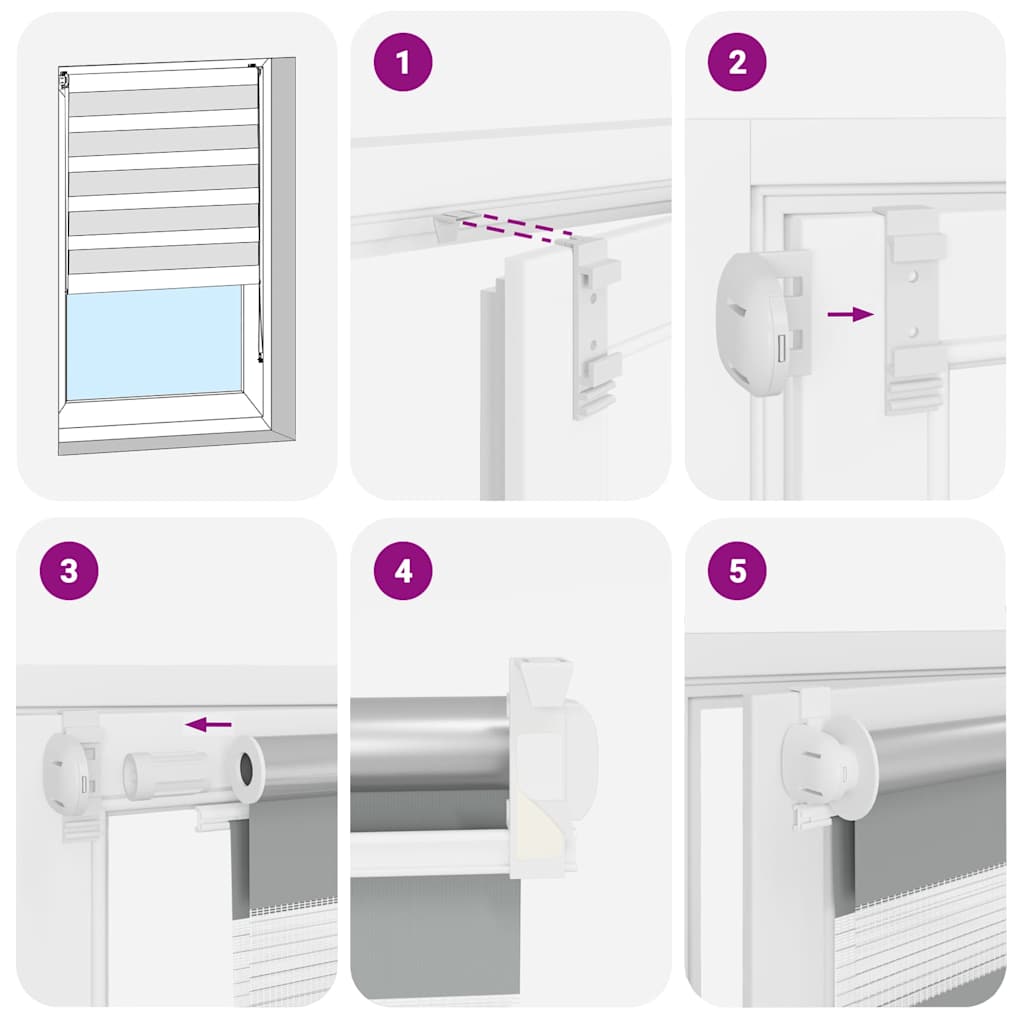 Tenda Oscurante a Rullo Zebra 50 x 100 cm Bianca - homemem39