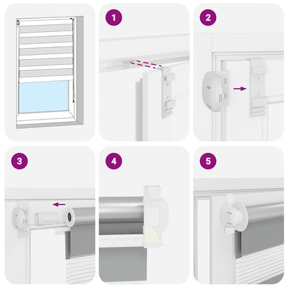 Tenda a Rullo Oscurante Zebra 120x230 cm Bianca - homemem39