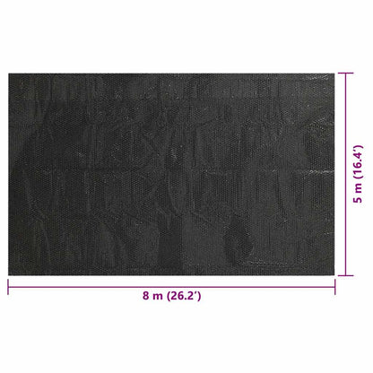 Pellicola Solare Galleggiante Piscina Rettangolare 8x5 m Nera | homemem39