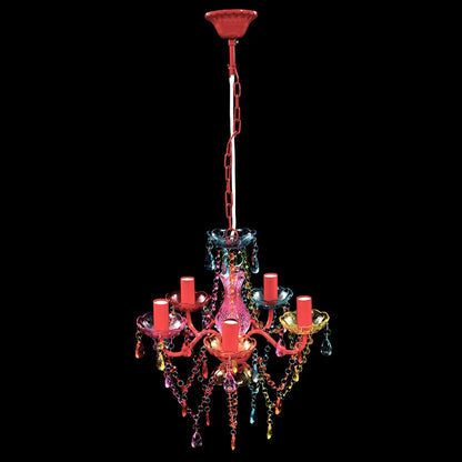 Lampadario in Cristallo 5 Lampadine Multicolore - homemem39