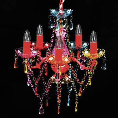 Lampadario in Cristallo 5 Lampadine Multicolore - homemem39