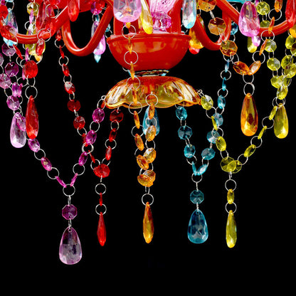 Lampadario in Cristallo 5 Lampadine Multicolore - homemem39