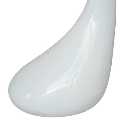 Tavolino da Salotto con Ripiano Ovale in Vetro Bianco Lucido | homemem39